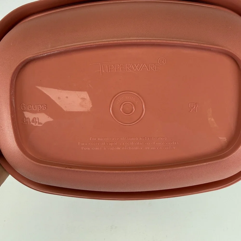 TUPPERWARE Microwave Food Steamer 6 Cup Dusty Rose Pink 3 Piece 1273-5 Vintage
